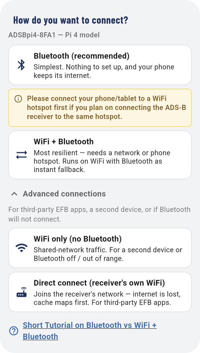How do you want to connect?, with Advanced connections opened.