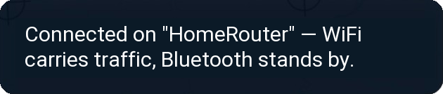 The message when the receiver has joined the network.