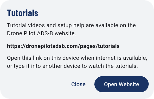 The Tutorials window.