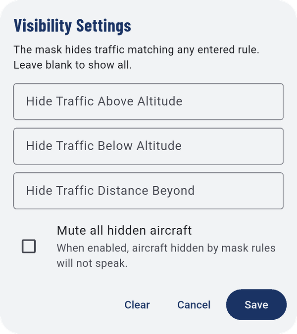 Visibility Settings.